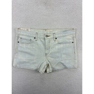 Uniqlo Women’s Denim Micro Shorts 28 Blue‎ High Rise Cutoff Raw Hem 100% Cotton